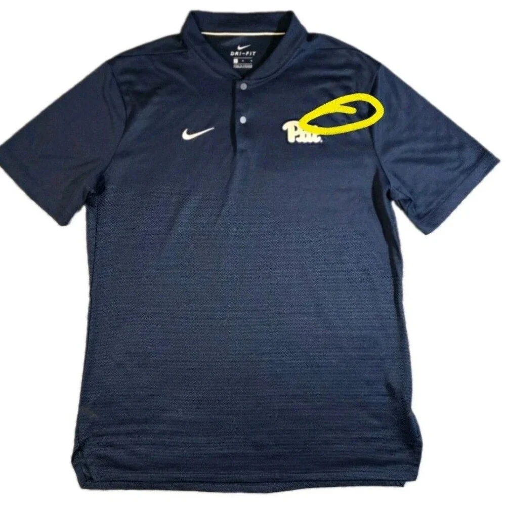 Mens Nike Pittsburgh Panthers Short Sleeve Blade Collar Polo Shirt Medium
